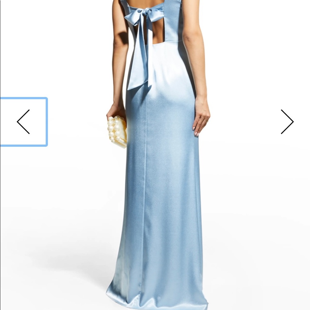 Bow Back Sleeveless Satin Gown